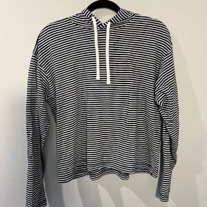 Everlane Navy Stripe Hoodie Size M